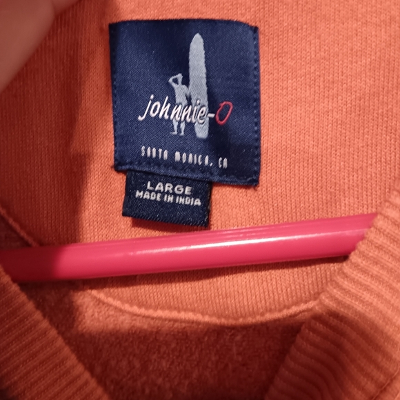 johnnie-O Men's Orange Crewneck Sweater - Picture 3 of 4